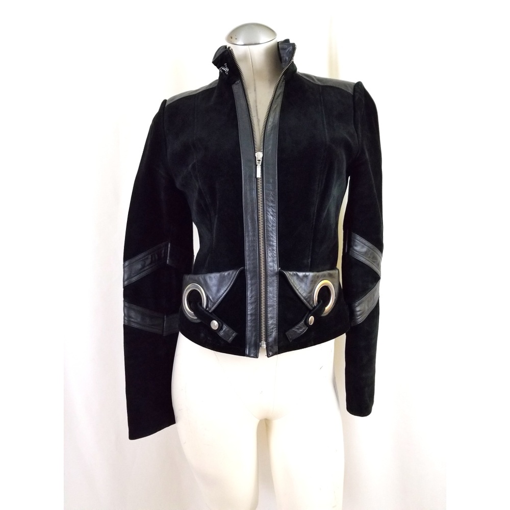DKNY Umut Leather Size M Cropped Suede Jacket